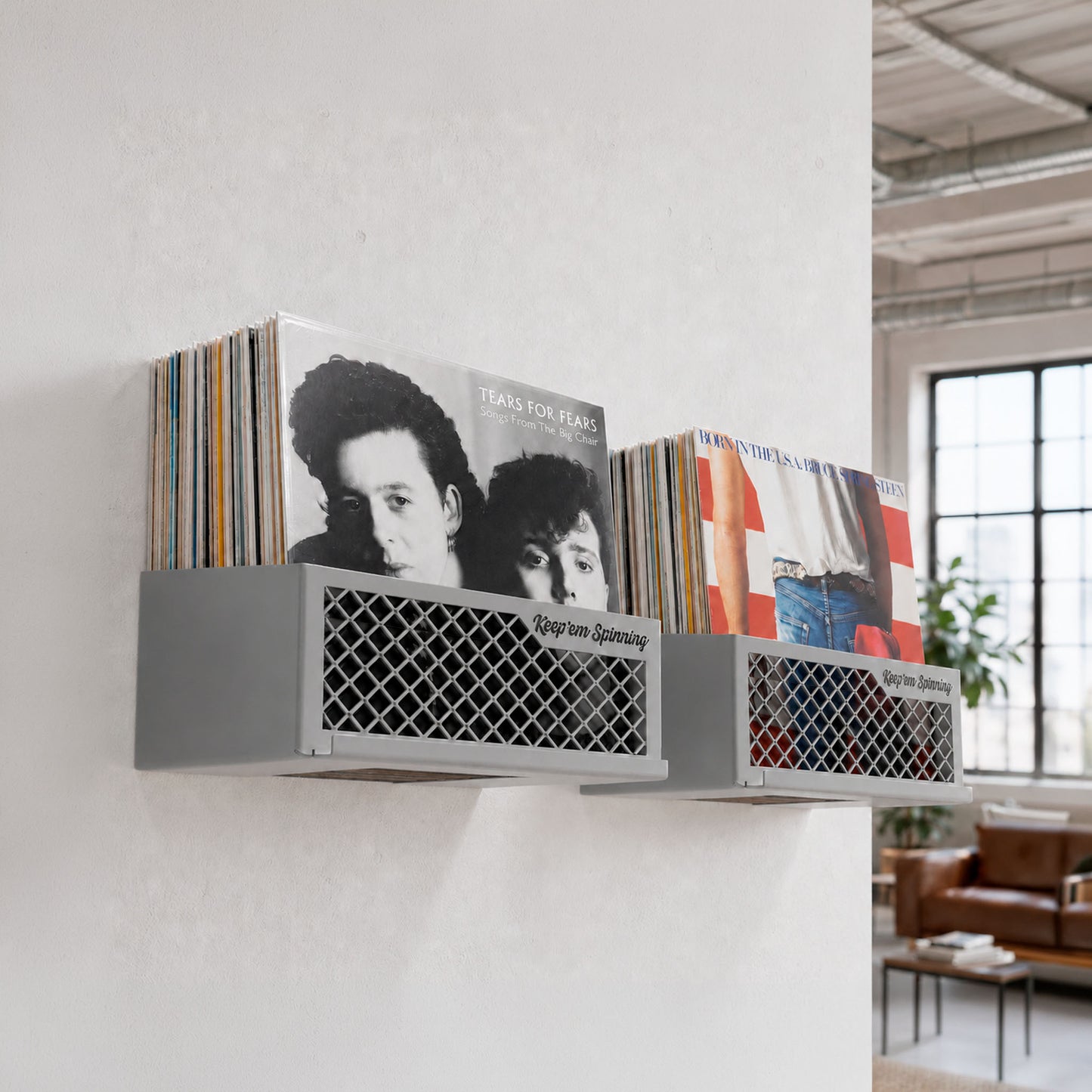 The Flying V — Wall-Mounted Vinyl Display, Set of 2 (120 LPs)