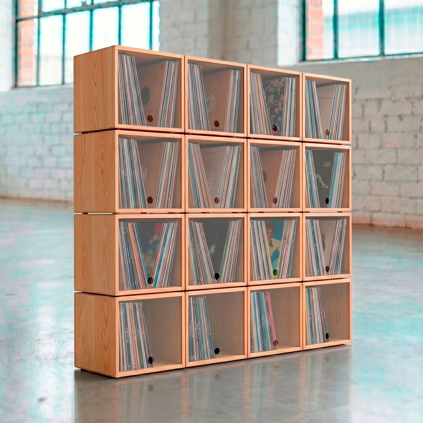 The Digger's Library x16 — Mueble Modular para +800 Vinilos