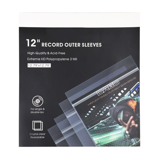 OPP outer sleeves 12 inch vinyl record protectors 25-pack — KTS