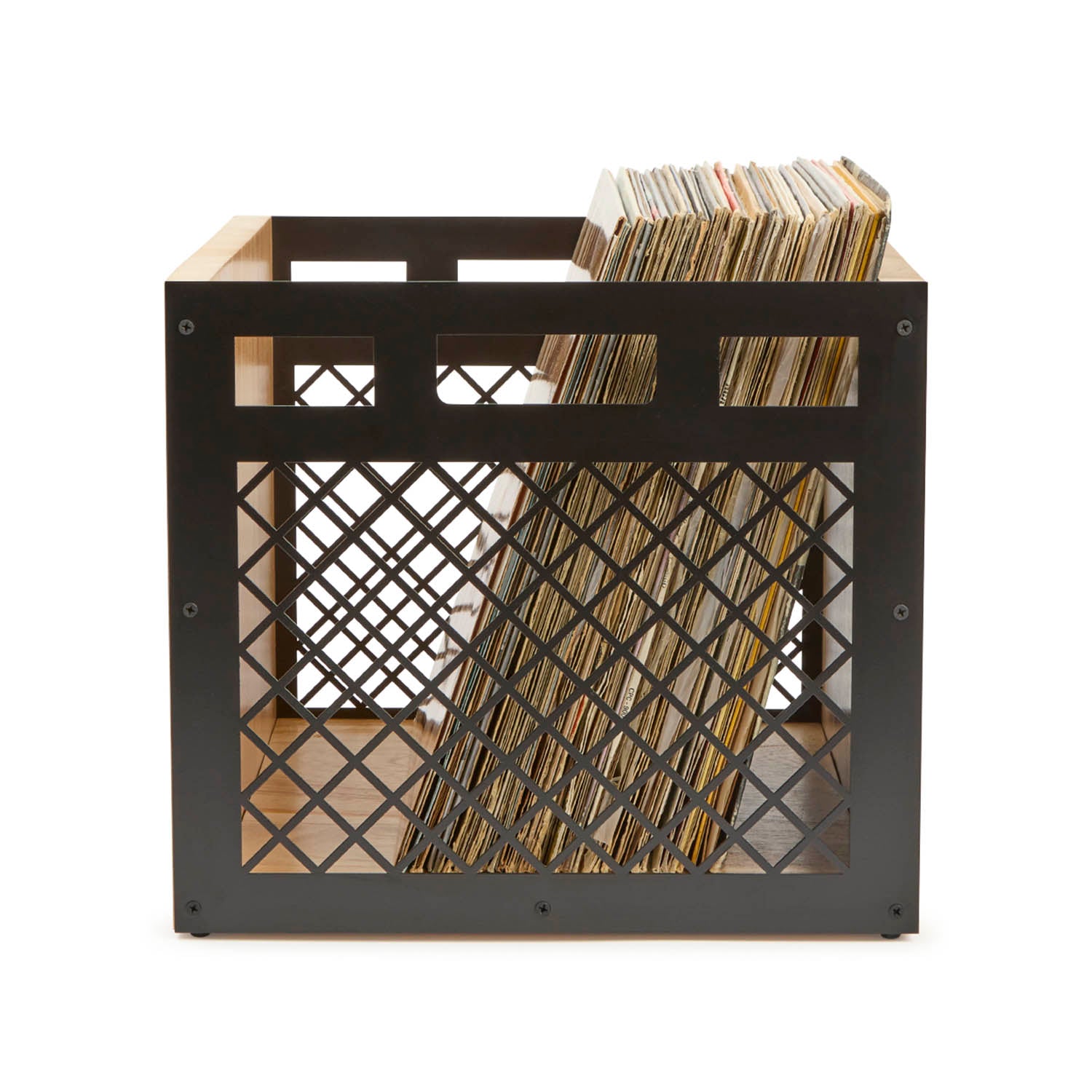 Caja para vinilos discos - Estilo vintage - Mueble de madera porta  almacenamiento - Organizador de almacenaje para guardar hasta 80 LPs -  Soporte vinilos - Marrón Oscuro : : Electrónica
