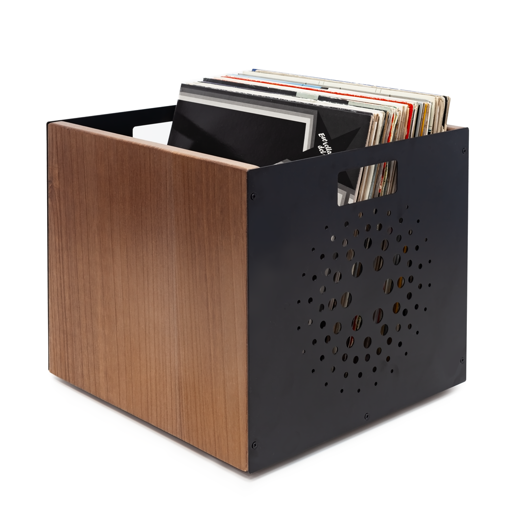 Vinyl Record Box - Orbital Walnut Finish