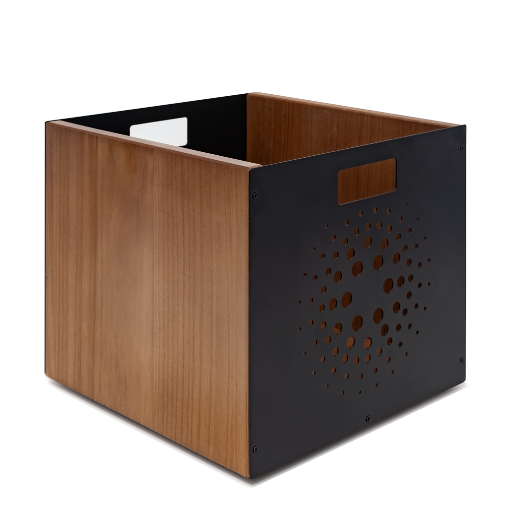 Vinyl Record Box - Orbital Walnut Finish