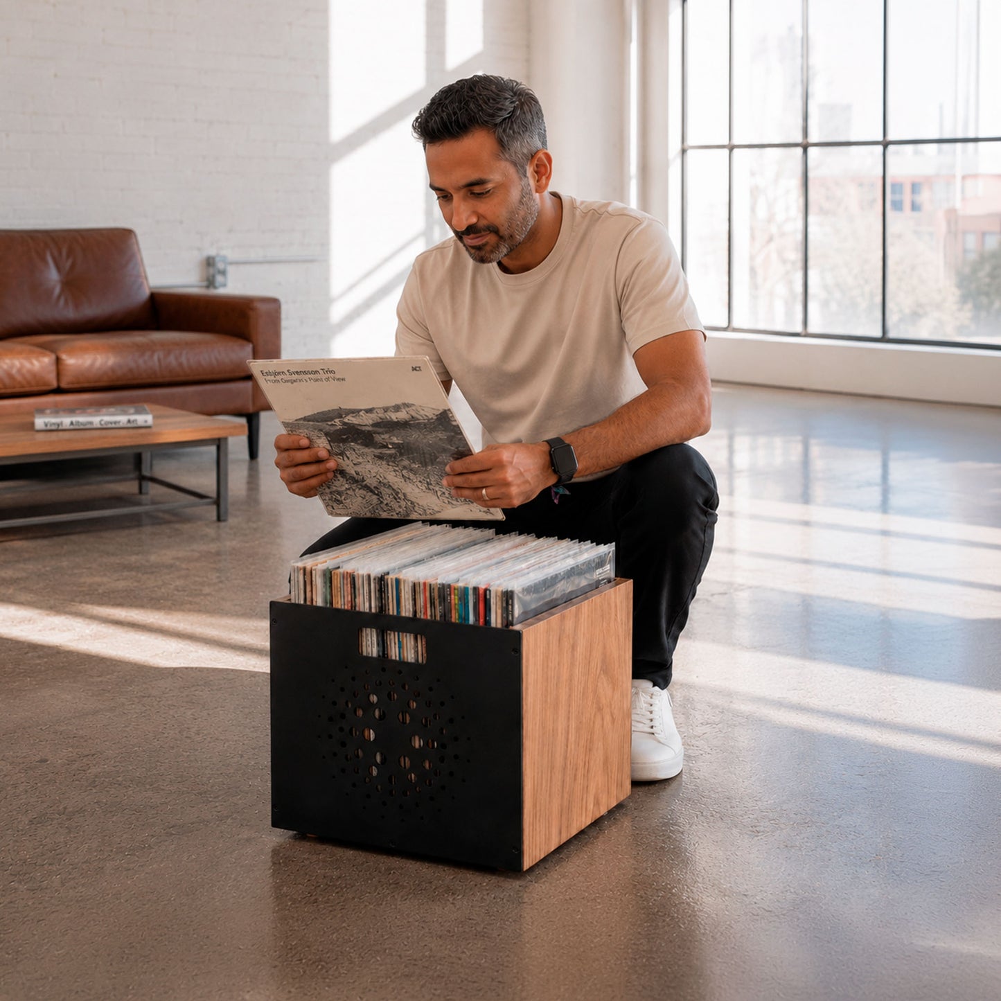 The Orbit Pair mid-century two-crate vinyl set by Keep Them Spinning