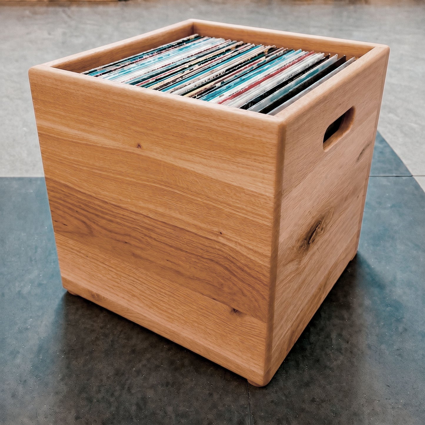 The Standard — Modular Solid Wood Vinyl Record Cube (Stackable, 50 LPs)
