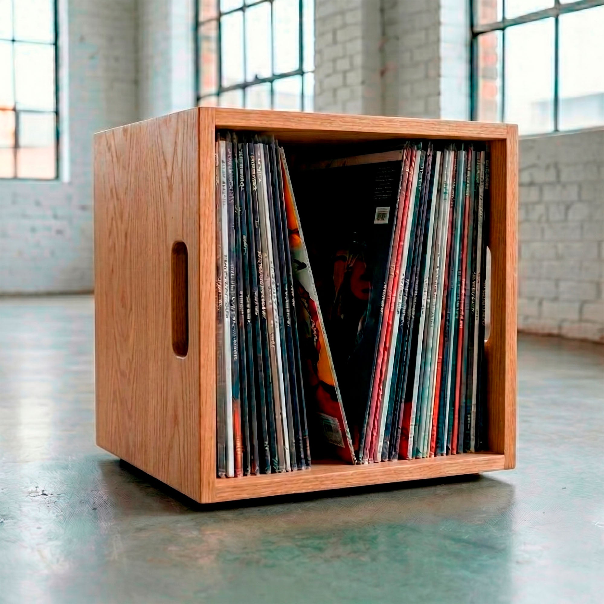 The Standard — Solid Wood Vinyl Cube (50 LPs)