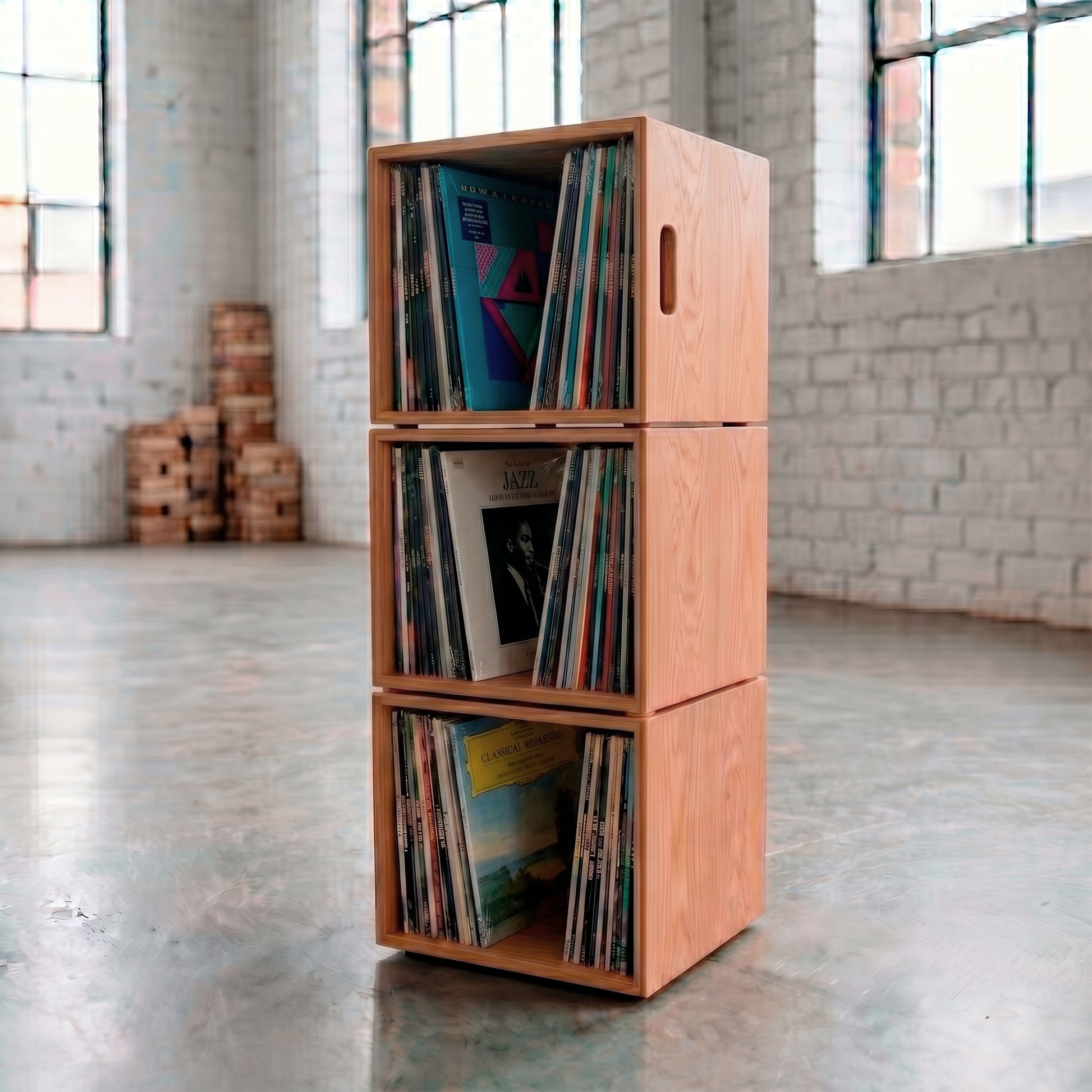 REVISAR: The Standard — Modular Solid Wood Vinyl Record Cube (Stackable, 50 LPs)