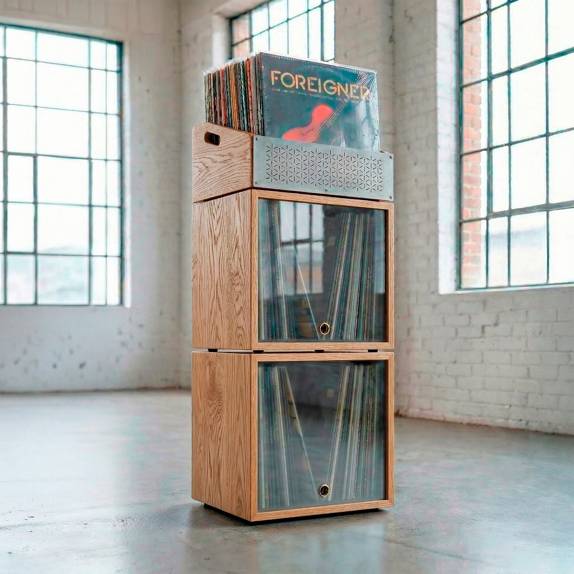 Diggers Stack - 150 LP Vinyl Station w/ Turntable | KTS