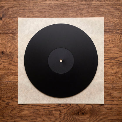 Tapis de platine universel en feutre de 12 pouces en noir avec la marque Keep Them Spinning