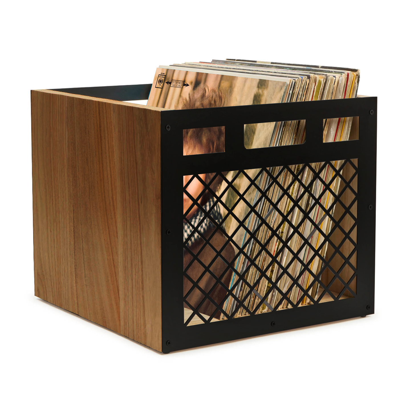 caja de madera para vinilos