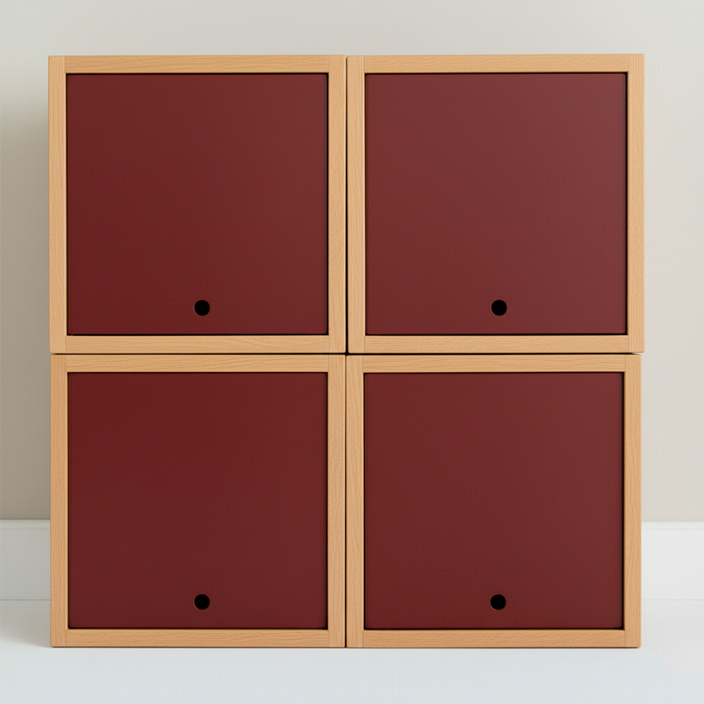 Vinyl Record Box Stax - Natur mit Weißem Deckel