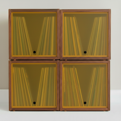 Vinyl Record Box Stax - Natur mit Weißem Deckel