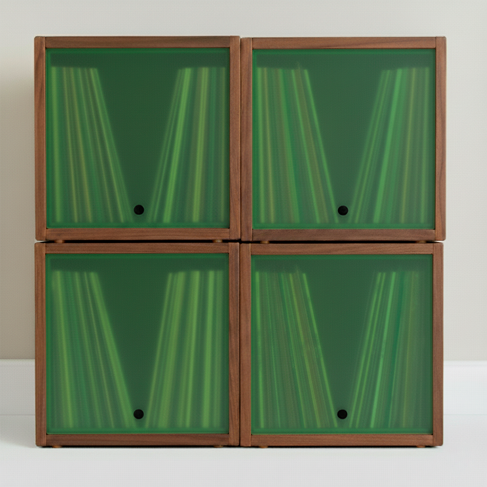 Vinyl Record Box Stax - Natur mit Weißem Deckel