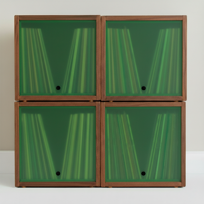 Vinyl Record Box Stax - Natur mit Weißem Deckel
