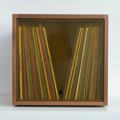 Caja de madera para discos de vinilo