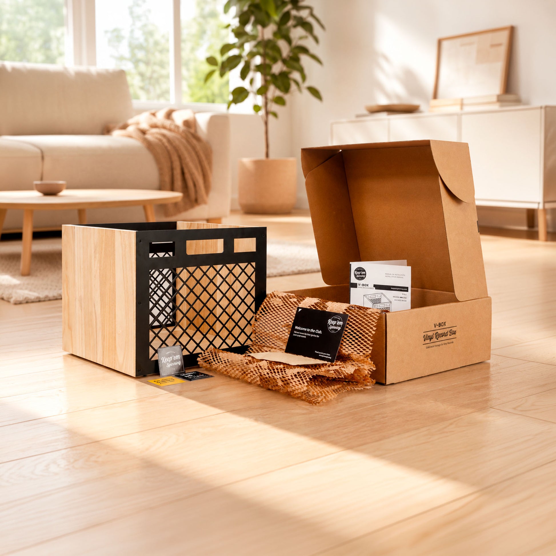 The Crate — Schallplattenkiste aus Massivholz (50-60 LPs)