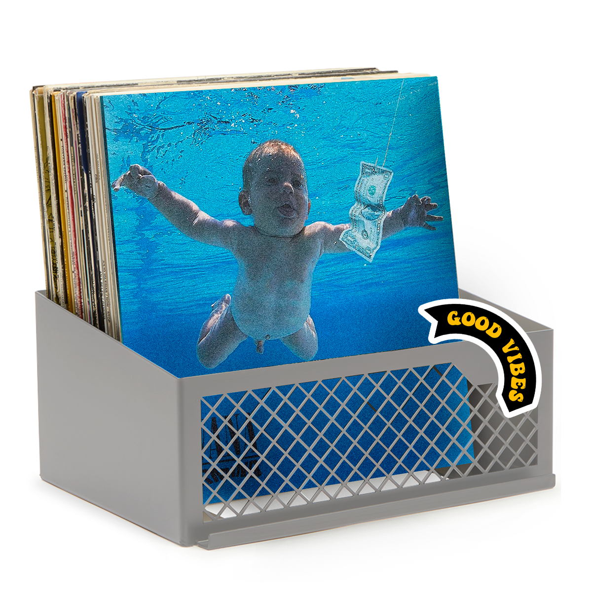 Discos de vinilo en la pared