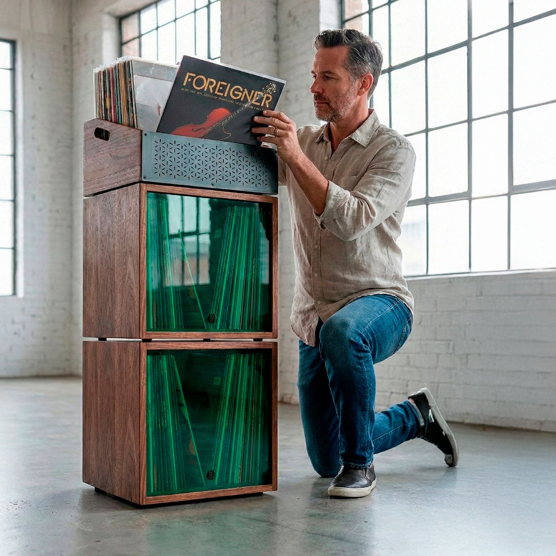 The Black Friday "Digger's Stack": Complete Vinyl Station (150+ LP Capacity) - Keep Them Spinning™