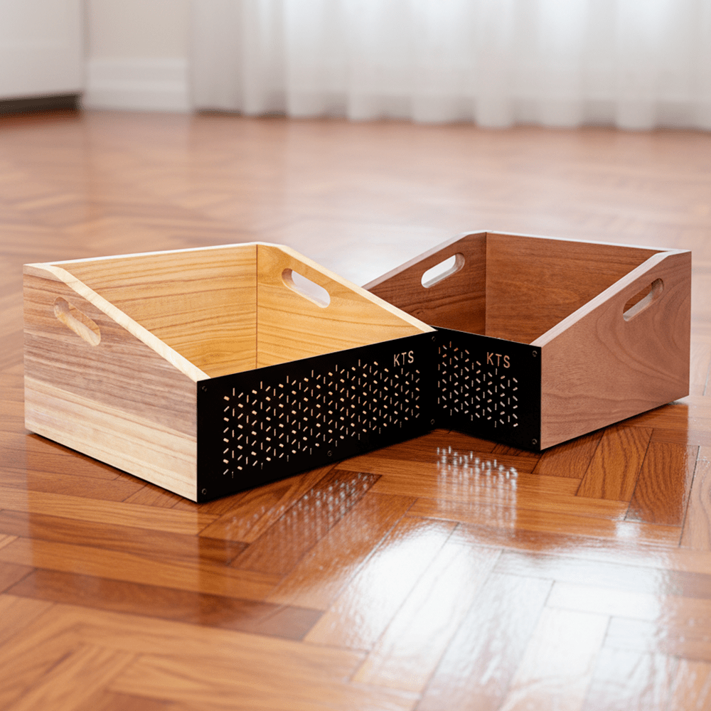 aufbewahrung vinyl schallplatten Schallplattenbox Holz — Offene Box Stahl & Holz