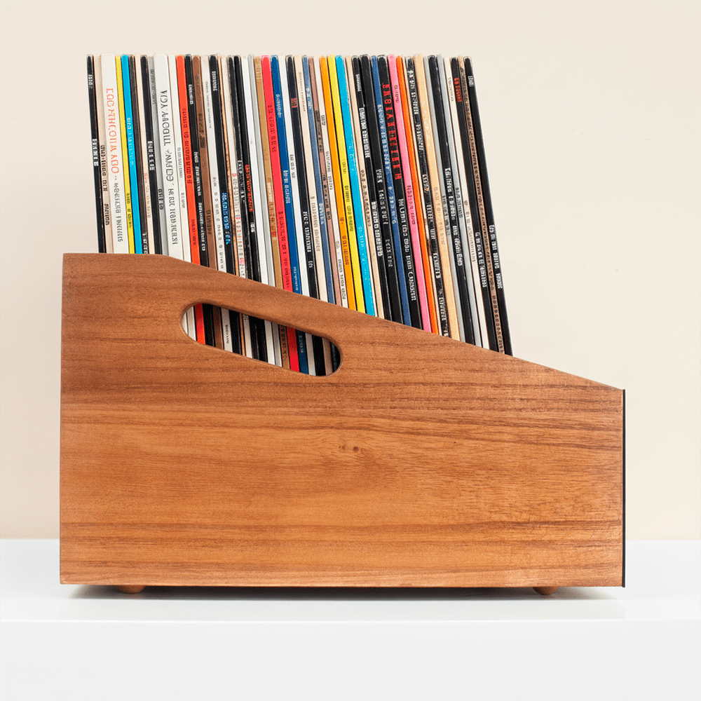 aufbewahrung vinyl schallplatten Schallplattenbox Holz — Offene Box Stahl & Holz