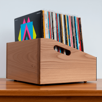 caja con discos de vinilo