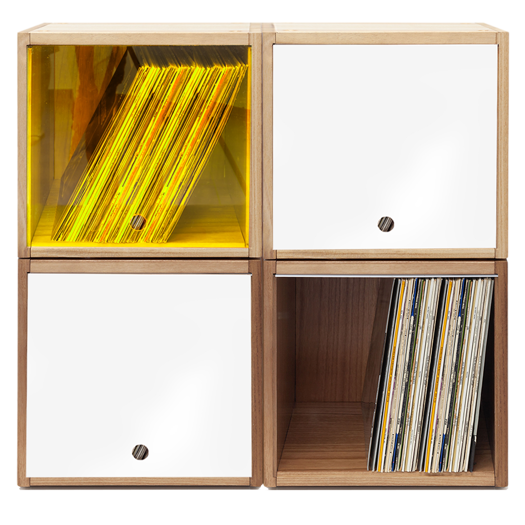 mueble para almacenar discos de vinilo