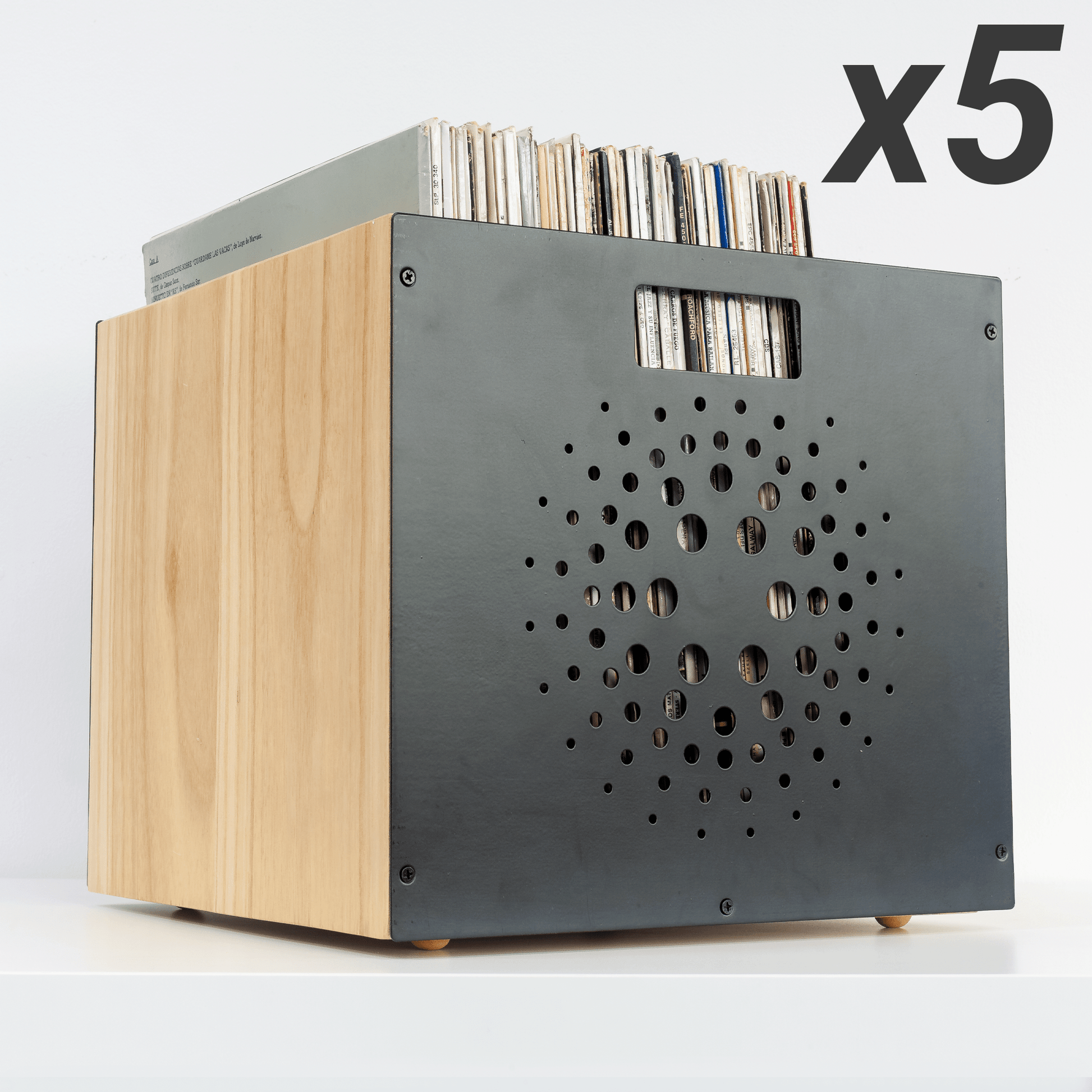 Orbit Box x5 - Premium Vinyl Storage Bundle with Vintage Design (+350 LPs) - Keep Them Spinning™
