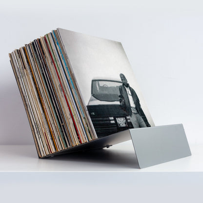 Vinyl Break - Minimalist Steel Record Stand for Display & Storage (50 LPs) - Keep Them Spinning™